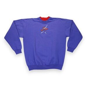 Vintage 90s Artisans Women's Sweatshirt‎ Purple Crewneck Size Large USA Made